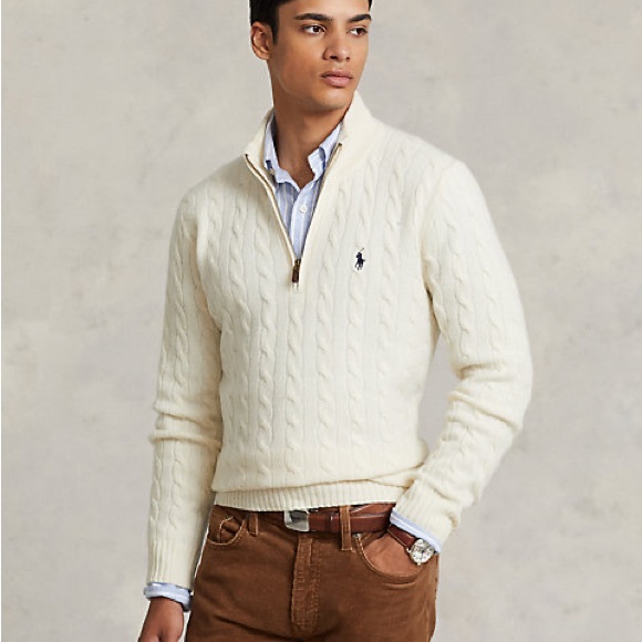 Polo Ralph Lauren Other - Polo Ralph Lauren Cotton Cable XL 1/4 Zip Pullover Sweater